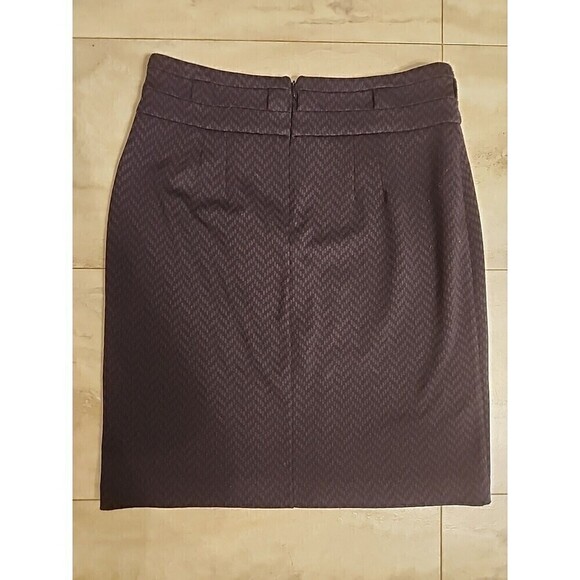 Grace Elements Skirt Sz: 6 Pencil Straight Stretch Chevron Black Purple No Belt - Picture 6 of 10
